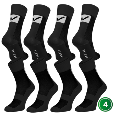 Skarpety sportowo - kolarskie długie Vezuvio Black 4 pary