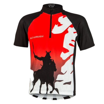 Dziecięca koszulka rowerowa Vezuvio Samurai Red